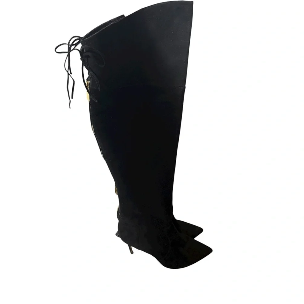 Raye Tatum boots over the knee Revolve thigh high suede black size‎ 9.5